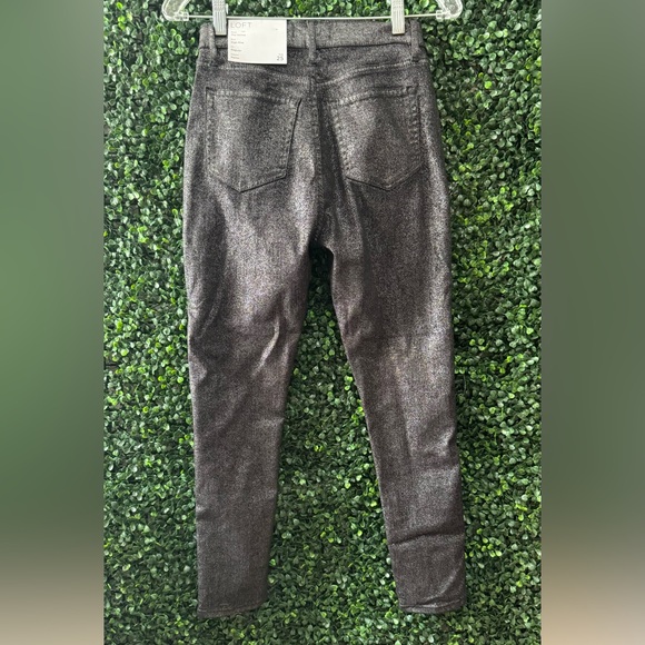 LOFT Shimmer High Rise Skinny Jeans in Black - Picture 5 of 12